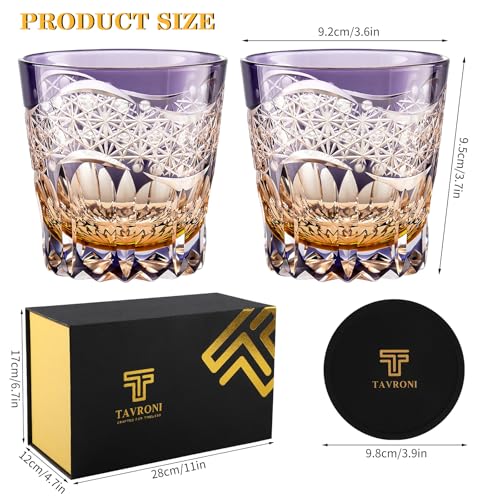 Edo Style Kiriko Japanese Whiskey Glass Set of 2