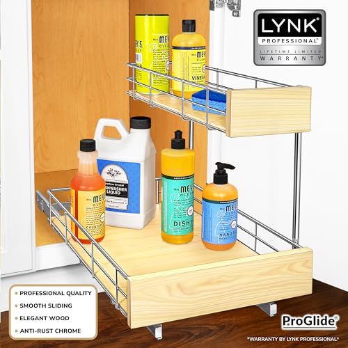 SELECT™ Pull Out Under Sink Kitchen Cabinet Organizer (11.5"W x 18"D Wood)