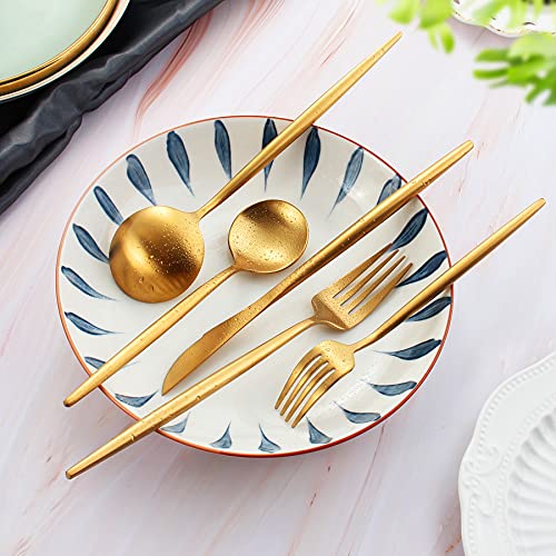 Matte Gold Silverware Set for 4 (20 Count)
