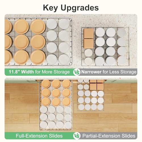 Stainless Steel Pull Out Cabinet Organizer ((11.8"W x 16.5"D x 4.7"H))