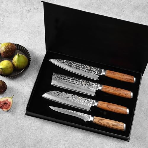 Damascus Knife Block Set