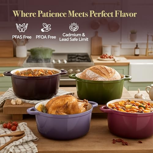 4.5 Quart Dutch Oven Pot with Lid (4.5 QT / Fig)