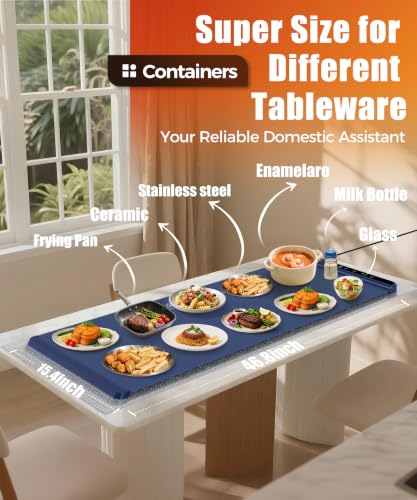 Warming Mat for Food (Dark Blue / 46x15 Inch)