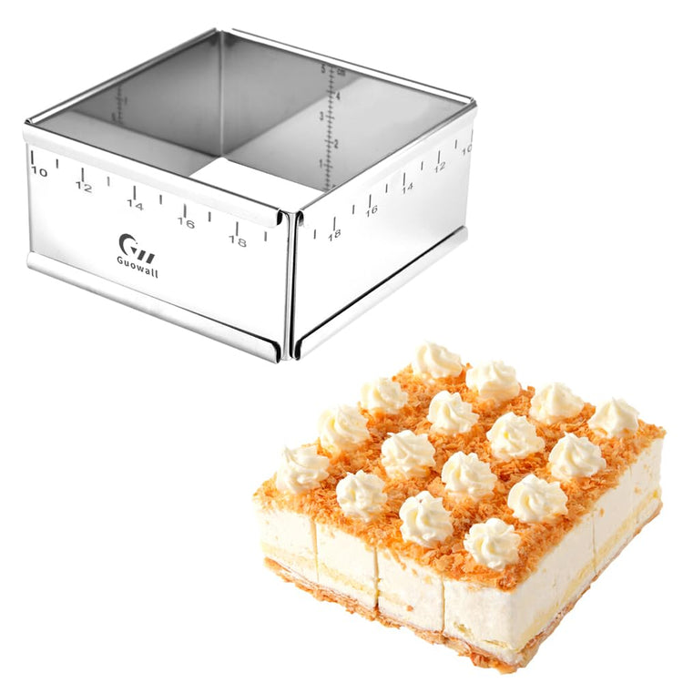 Stainless Steel Extensible Cake Ring Detachable Square Cake Mold Mousse Ring Nonstick Cheesecake Mould Pastry Shaping for Baking