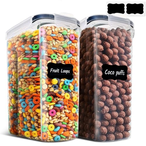 Airtight Cereal Storage Containers with Lids 6.7Qt 2Pack (6.7Qt-Rectangle)