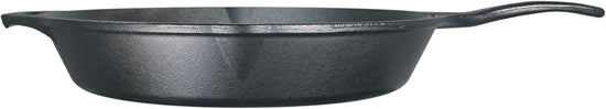 Lodge 13-1/4 Inch Cast Iron Pre-Seasoned Skillet – Signature Teardrop Handle - Use in the Oven, on the Stove, on the Grill, or Over a Campfire, Black - Nestoria