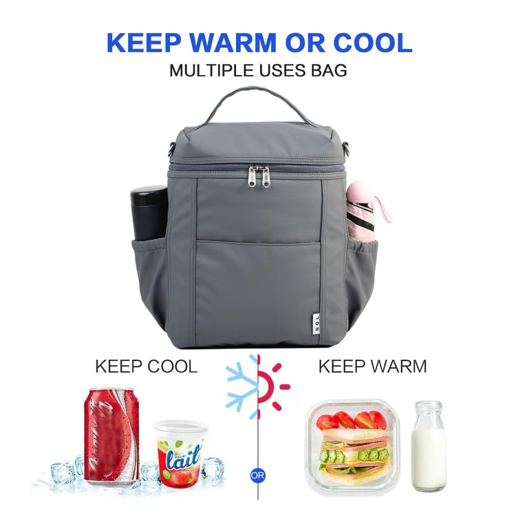 NOL Insulated Lunch Bags for Women Cooler Bag Lightweight Nylon Waterproof Lunch Box for Work