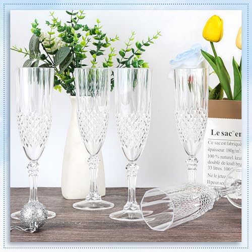 12 Pack Plastic Champagne Flutes (24 Count)