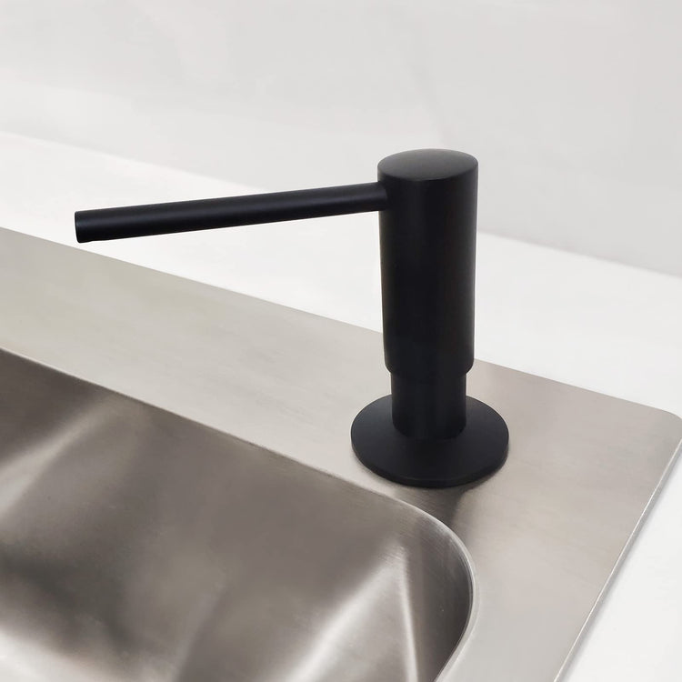 Matte Black Built in Dish Soap Dispenser for Kitchen Sink