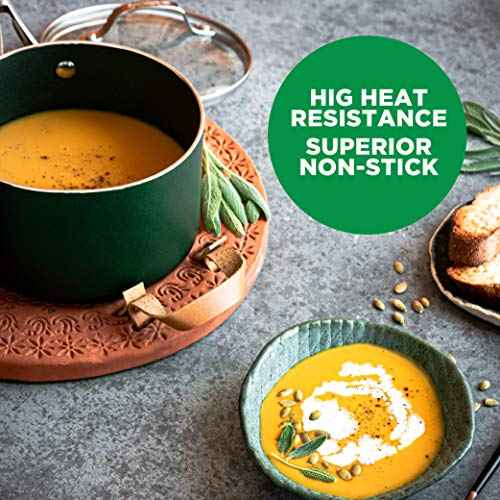 Diamond Granite Stone Classic Emerald Pots and Pans Set with Ultra Nonstick Durable Mineral & Diamond Tripple Coated Surface