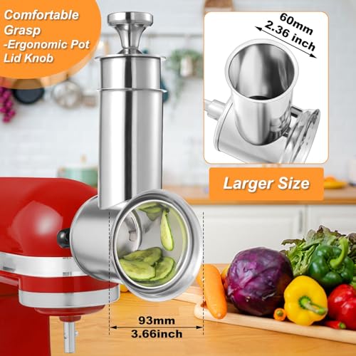 Large Stainless Steel Slicer Shredder Attachment for KitchenAid Mixers