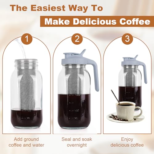 Cold Brew Coffee Maker (Gray / 64 Ounces)