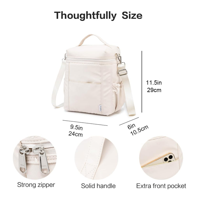 NOL Insulated Lunch Bags for Women Cooler Bag Lightweight Nylon Waterproof Lunch Box for Work