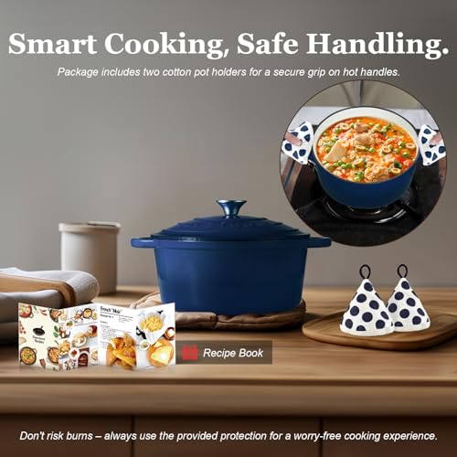 Enameled Cast Iron Dutch Oven (7 Quart / Indigo Blue)