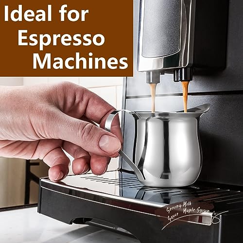 36 Pcs Stainless Steel Bell Creamers 3 oz Creamer Pitcher for Serving Milk Coffee Cream Syrup Sugar Bell Shaped Container Espresso Shot Frothing Pitcher Cup for Restaurant Cafes Home