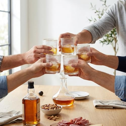 Gold Rim Hobnail Highball Glasses Set of 6 (6 Count)