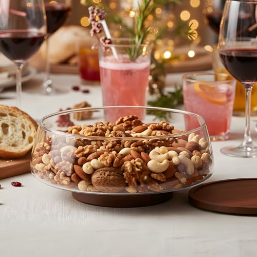 Extra Large Glass Salad Bowl Set (Clear Glass)