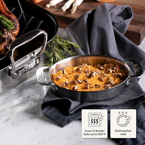 Specialty Stainless Steel Oval Bakeware Set 2 Piece Induction Pots and Pans Silver