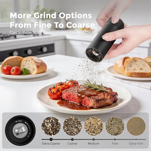 Professional Salt and Pepper Mill Set with Wooden Stand (Salt & Pepper Mill Set (Wooden Base))