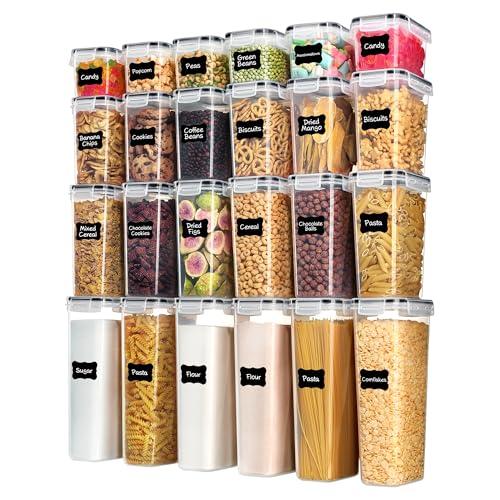 Airtight Food Storage Containers with Lids (Black)