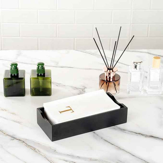 Luxenap 15.8 X 7.9 Inch Linen-Feel Guest Towels, 50 Lettered Hand Towels - Gold Letter 'T', Sans Serif Font, White Paper Dinner Napkins, airlaid, For Restrooms And Tables