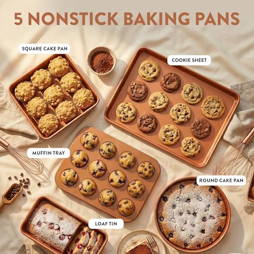 HAMMERED 20 Pc Pots and Pans Set Non Stick Ceramic Cookware (20 Count)