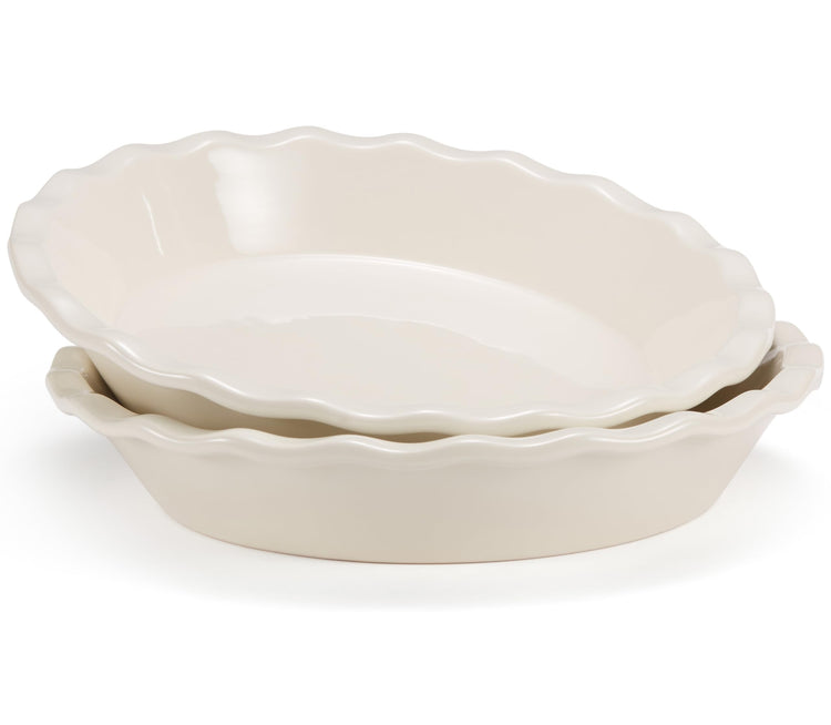 Pie Pan Ceramic Reusable Round Pie Dish (2 Count)