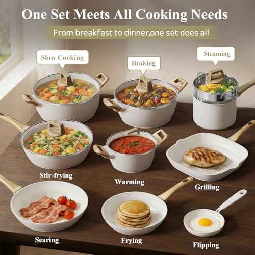 25Pcs Pots and Pans Set Non Stick