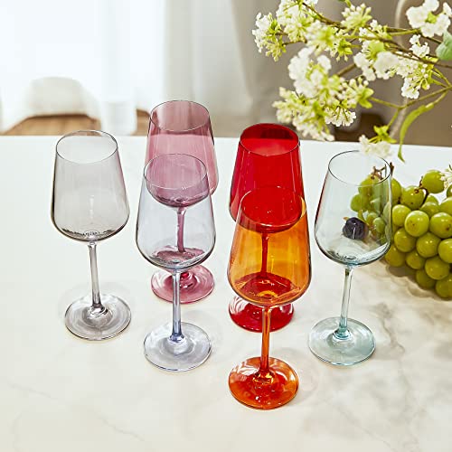 Colored Wine Glass Set (6 Count)