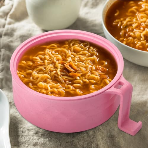 8 Sets Microwave Ramen Bowl with Utensils Bulk (Multicolor)