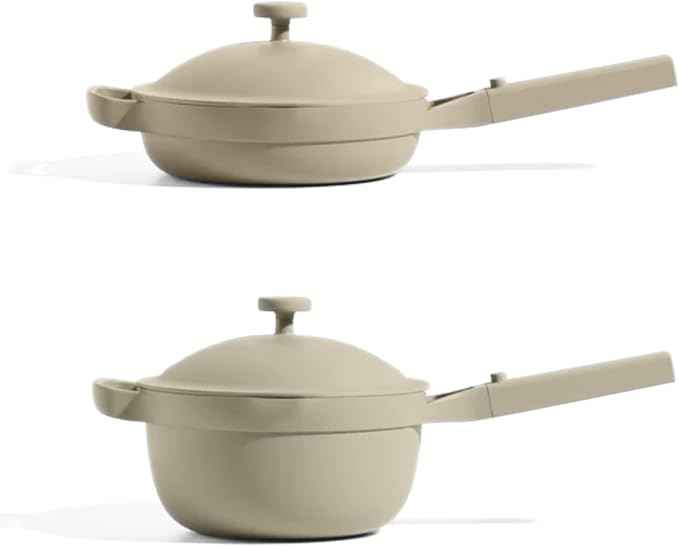 Our Place Mini Cookware Duo | 6-Piece Ceramic Cookware Set with Mini Always Pan & Mini Perfect Pot | Induction & Oven Safe up to 450°F | Nonstick, PFAS-Free Non-Toxic Cookware | Steam