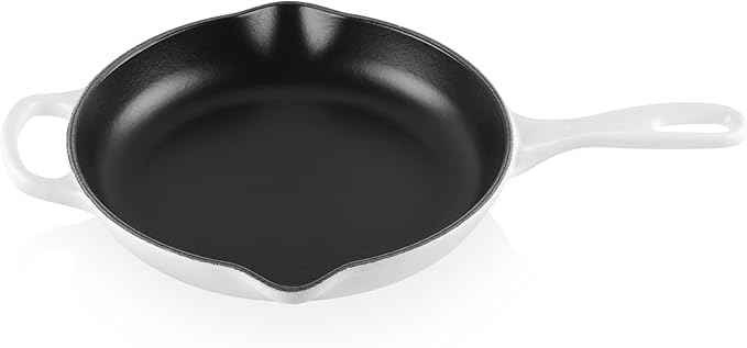 Le Creuset Enameled Cast Iron Signature Iron Handle Skillet, 9", White