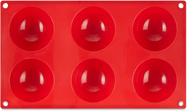 AME D'ESSENCE Hemisphere Shaped Silicone Baking Mold - Non-Stick, Flexible, 6-Cup Capacity (2.7 oz), Reusable and Food-Grade - Perfect for Cakes, Muffins, Mousse, and More!