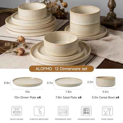 Stoneware Dinnerware Sets for 4 (12 Count)