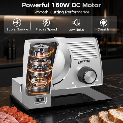 Electric Meat Slicer (6.7'' Stainless Steel Blades / Silver)