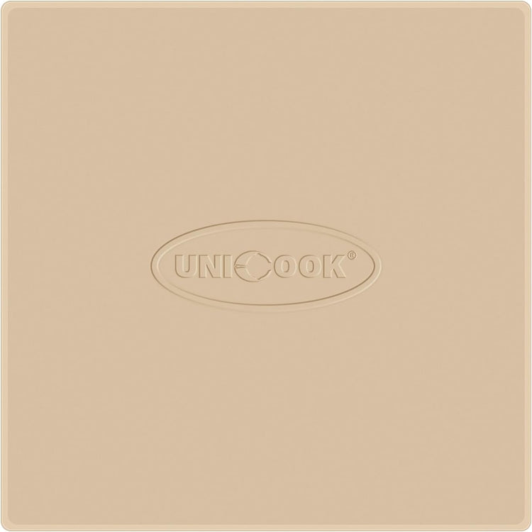 Unicook Pizza Stone for Oven and Grill, 11 Inch Square Baking Stone for Bread, Small Cordierite Oven Grill Pizza Pan, Thermal Shock Resistant, Including Dough Scraper