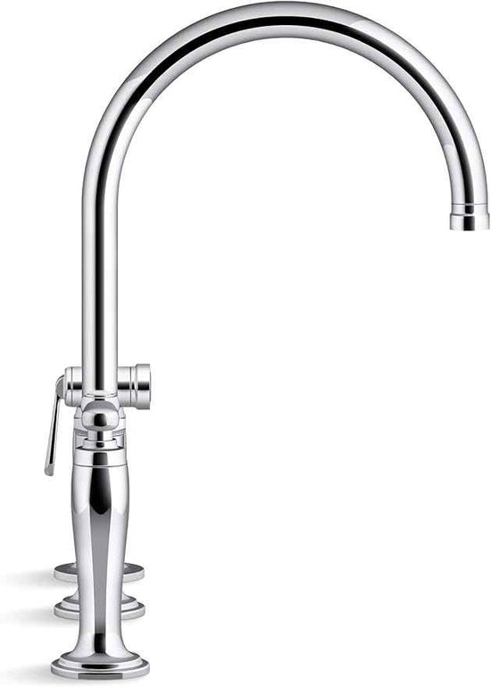 Kohler K28356-BL Edalyn by Studio McGee 1.5 GPM Widespread Bridge Kitchen Faucet - Includes Side Spray Matte Black