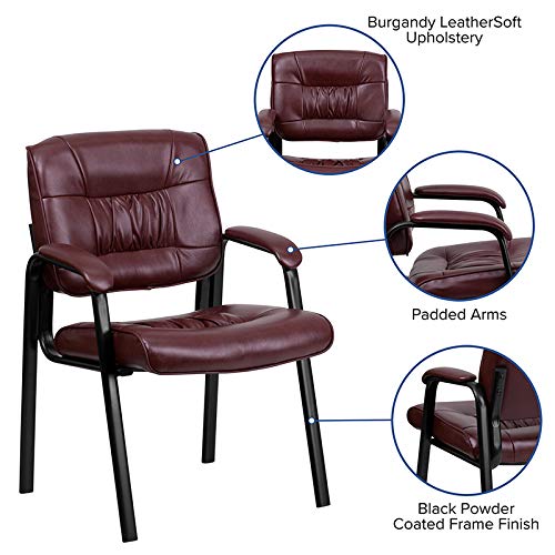 Haeger LeatherSoft Tufted Executive Reception Chair with Padded Armrests