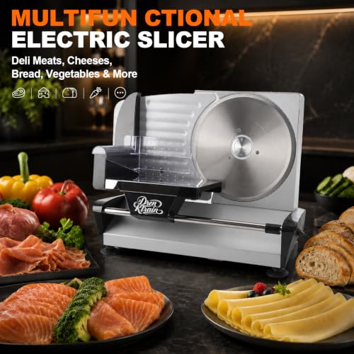 Meat Slicer Electric Deli Food Slicer (Silver)
