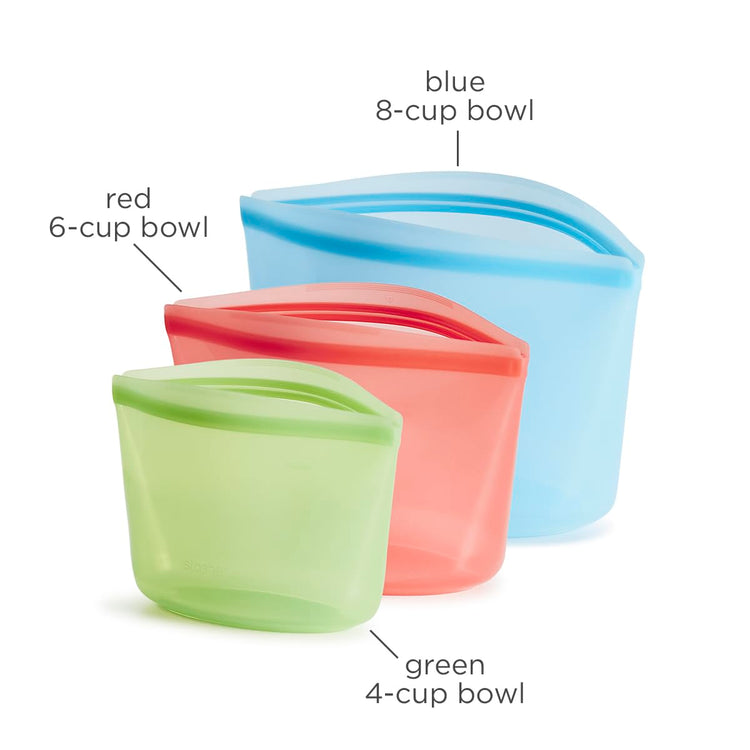 Premium Reusable Silicone Bags and Lunch Bag (3 Count)