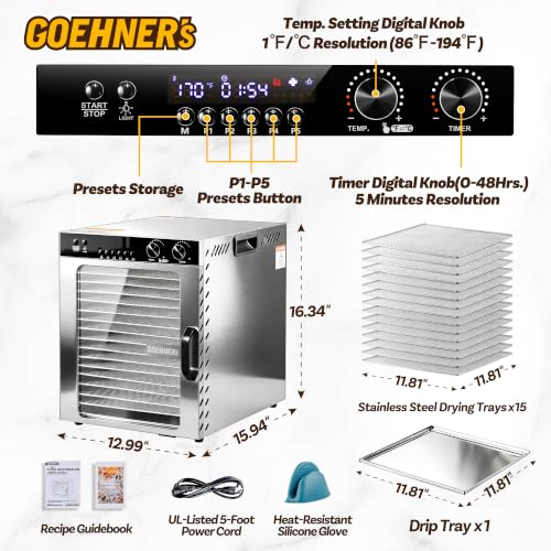 Commercial Food Dehydrator Machine 15 Trays