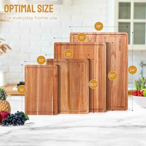 16.5" x 13" Acacia Wood Cutting Board