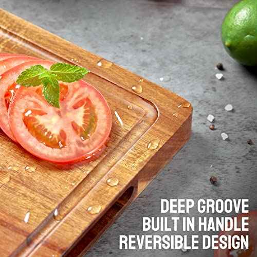 16.5" x 13" Acacia Wood Cutting Board