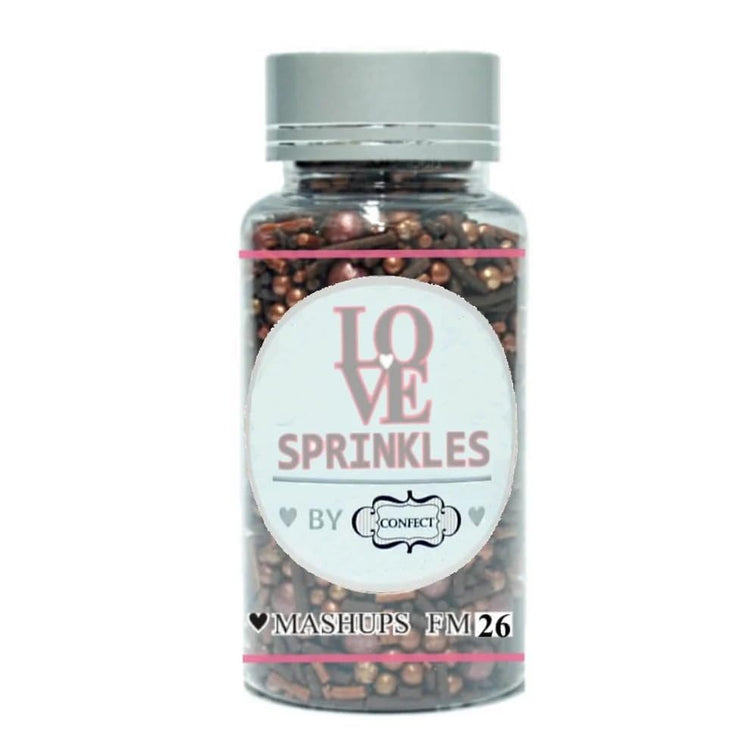 Chocolate Sprinkle Mix with Bronze Pearls (4.2 Ounce)