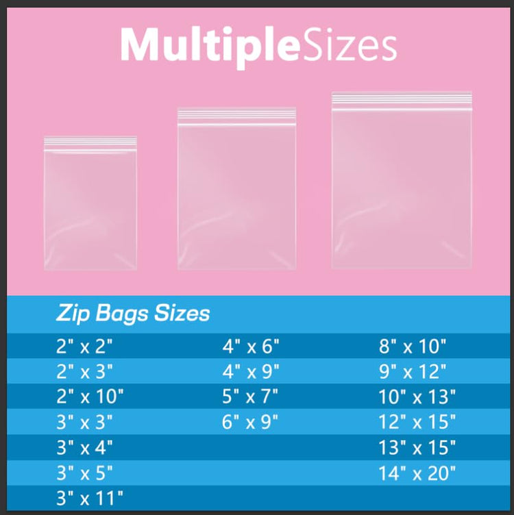 100 Pcs 11" x 14" Reclosable Plastic Zip Poly Bags (100 Count)