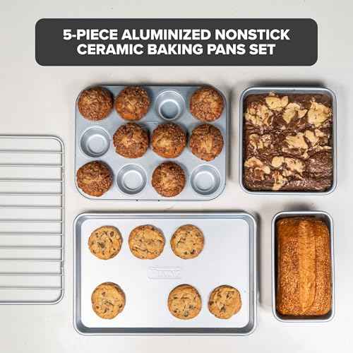 Premium 5 Piece Nonstick Ceramic Baking Pans Set (5 Count)