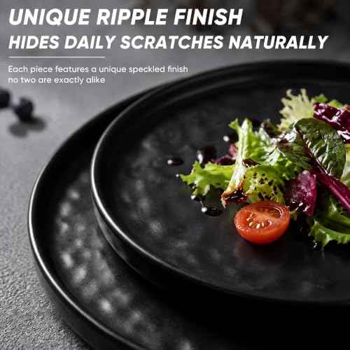 Black Plates and Bowls Sets (12 Count)