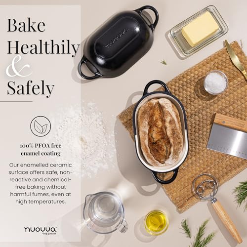 Dutch Oven For Sourdough Bread Baking (24cm x 16cm / Black)