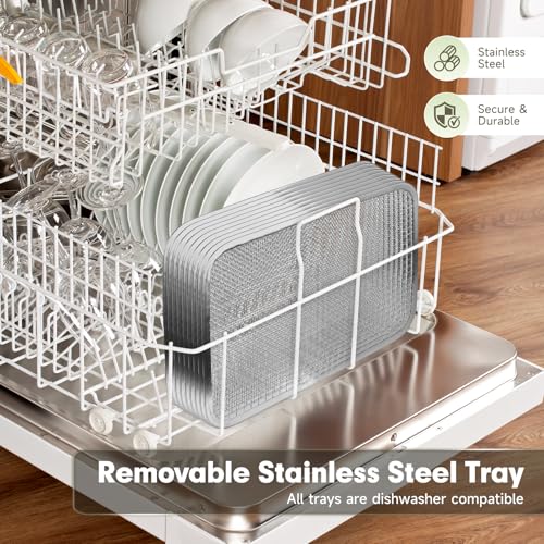 Food Dehydrator Machine 1000W 18 Trays Stainless Steel Commercial Food Dehydrated Dryer with 24H Timer Touch (18 Count)