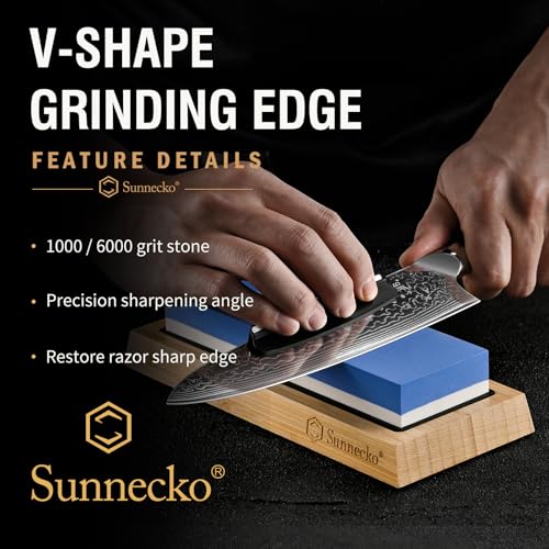 7 Piece Damascus Kitchen Knife Set with Block (7 Count)